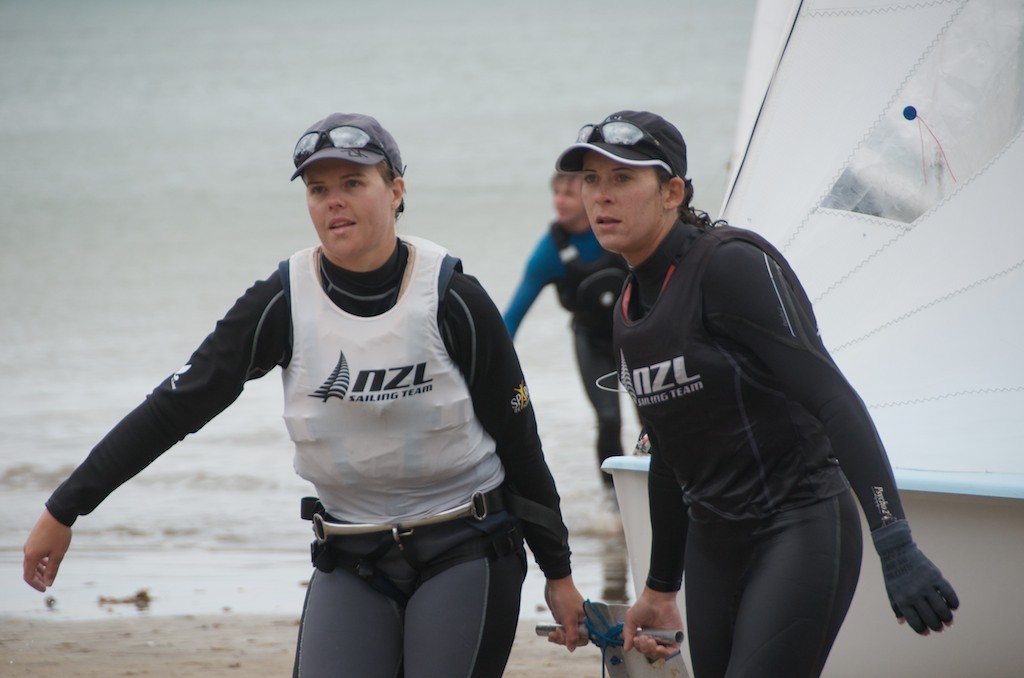 Jo Aleh and Olivia Powrie (NZL) - 2011 New Zealand 470 National Championships © Christine Hansen
